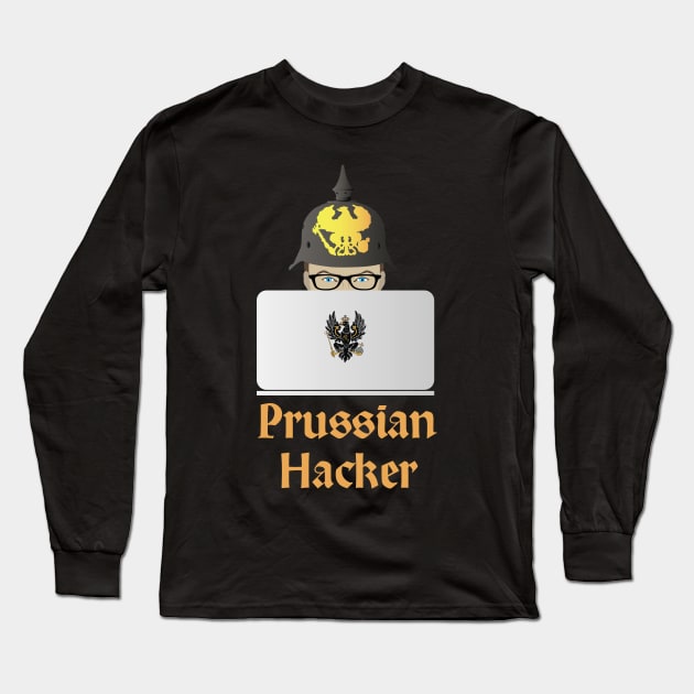 Prussian Russian Hacker Pun Long Sleeve T-Shirt by NorseTech